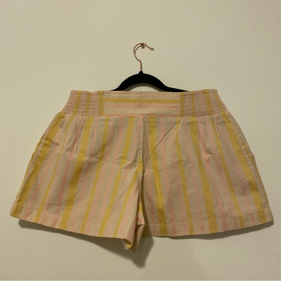 NWT Roxy Medium Handmade Life Yellow Pink Striped Shorts - Picture 2 of 14